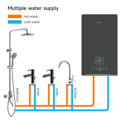 Aquecedor de água elétrico instantâneo com tela sensível ao toque para banheiro