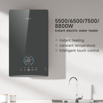 Aquecedor de água elétrico instantâneo com tela sensível ao toque para banheiro