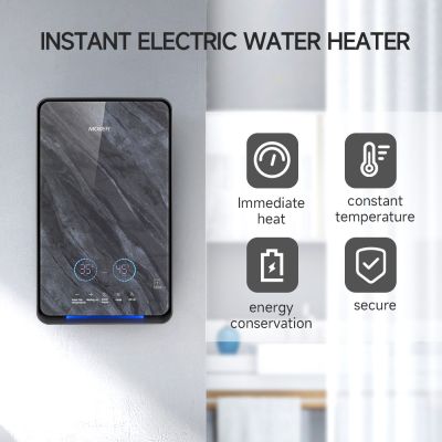 Aquecedor de água elétrico instantâneo de 5 velocidades com tela sensível ao toque LED