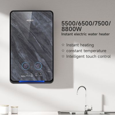 Aquecedor de água elétrico instantâneo de 5 velocidades com tela sensível ao toque LED