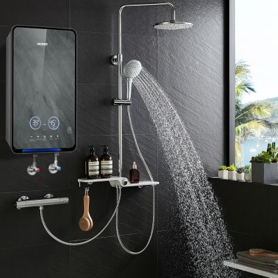 Aquecedor de água elétrico instantâneo de 5 velocidades com tela sensível ao toque LED