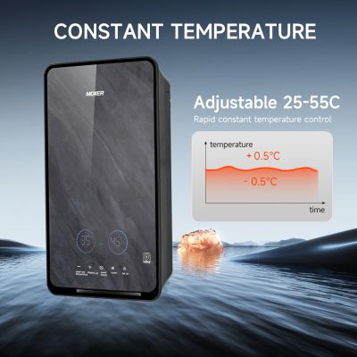 Aquecedor de água elétrico instantâneo de 5 velocidades com tela sensível ao toque LED