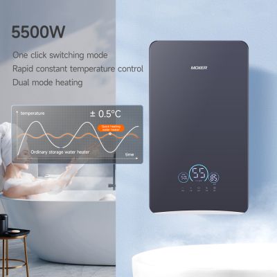 Chuveiro elétrico instantâneo com temperatura constante e sensor de indução inteligente por toque.