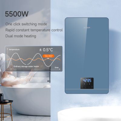 Aquecedor de água instantâneo com economia de energia e aquecimento rápido.