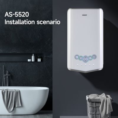 Aquecedor de água instantâneo com tela sensível ao toque e controle por voz para cozinha.