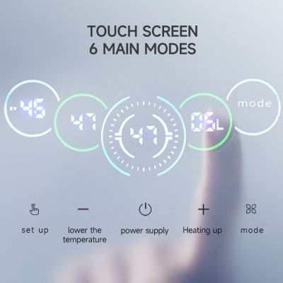 Aquecedor de água instantâneo com tela sensível ao toque e controle por voz para cozinha.