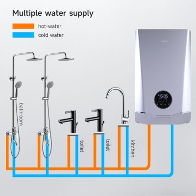 Aquecedor de água instantâneo inteligente, caldeira elétrica, aquecedor de água instantâneo para chuveiro interno de hotel.