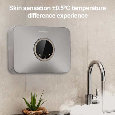 Aquecedor de água instantâneo ultrafino e compacto para cozinha.