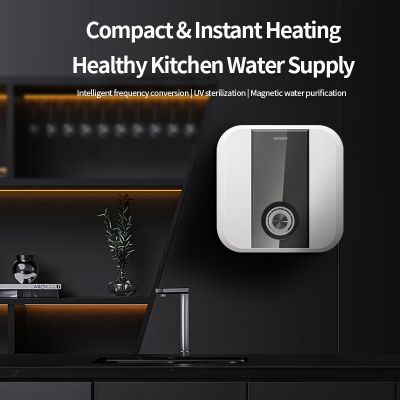 Mini aquecedor de água portátil instantâneo sem tanque para cozinha, com economia de energia.