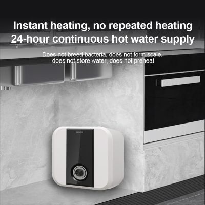 Mini aquecedor de água portátil instantâneo sem tanque para cozinha, com economia de energia.