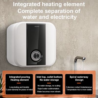 Mini aquecedor de água portátil instantâneo sem tanque para cozinha, com economia de energia.