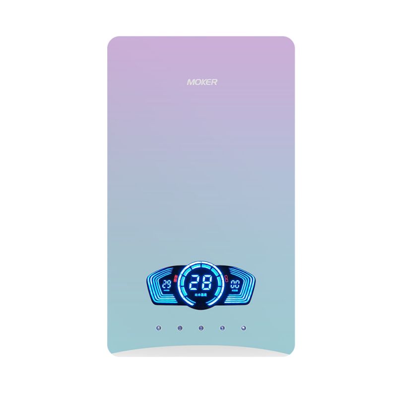 Aquecedor de água elétrico instantâneo com controle de voz inteligente e tela sensível ao toque para aquecimento rápido.